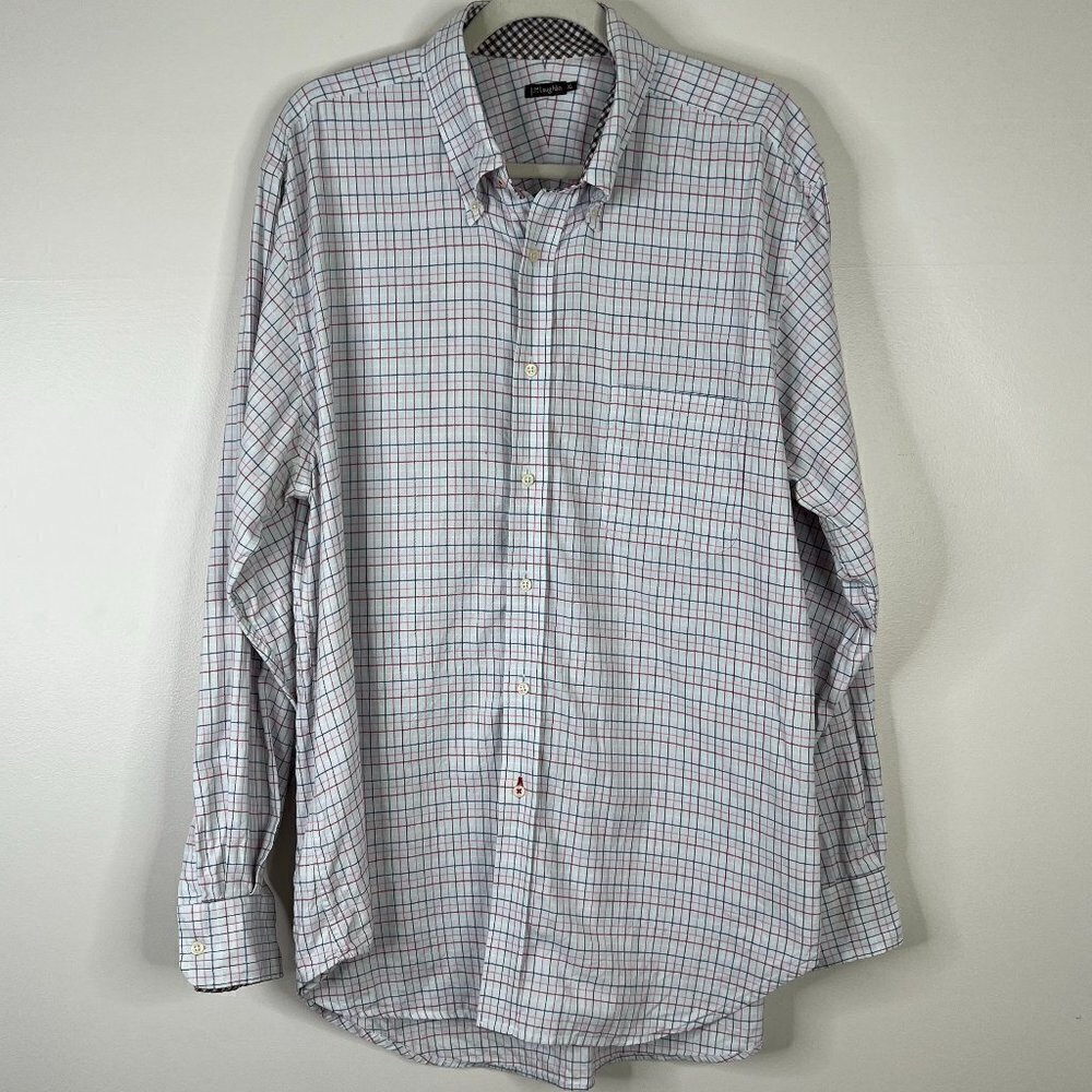 J. McLaughlin 100% Cotton Multicolored Checkered Button Down Long Sleeve Shirt